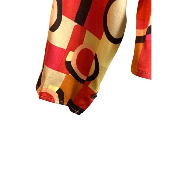 Vintage Renfrew vintage 90s silk womens blouse  Med multi  print - Picture 4 of 7